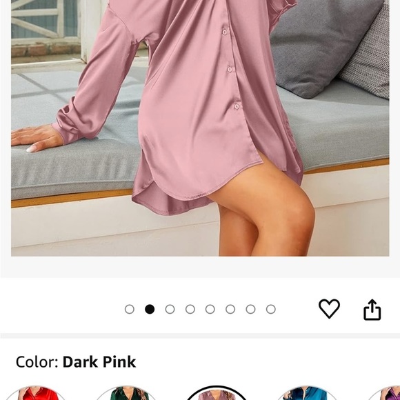 NWT pink satin button long sleeve shirt great for bridal wear 3X - Picture 4 of 7